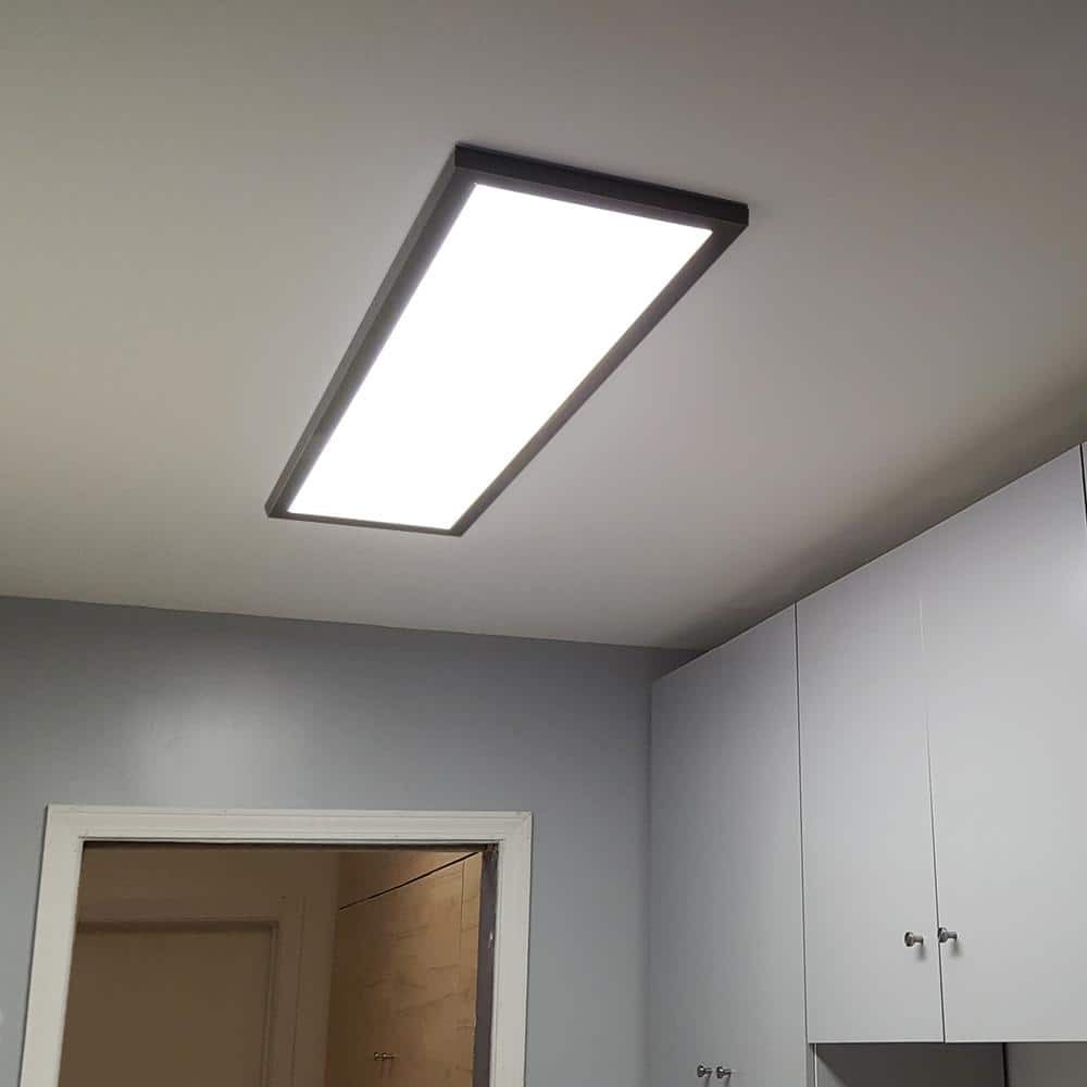 *2 PACK* CE 1x4 ft. 4000 Lumens Matte Black LED Flat Panel Ceiling Lights 5CCT