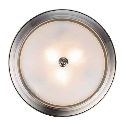 Bel Air Lighting Bowers 15 in. 3-Light Brushed Nickel Flush Mount Ceiling Light