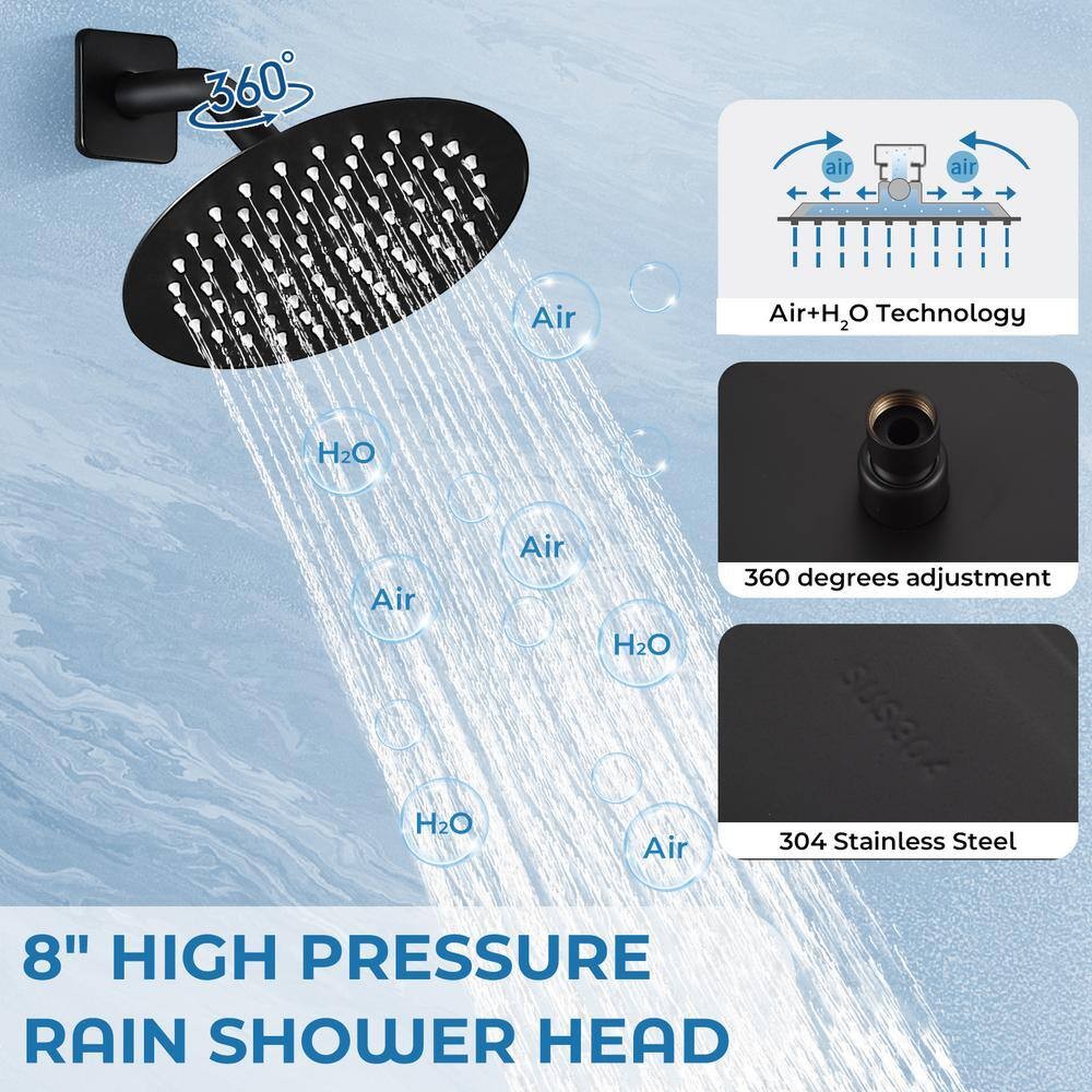AKLFGN Single Handle Tub and Shower Faucet 1.8 GPM in Matte Black Valve Included