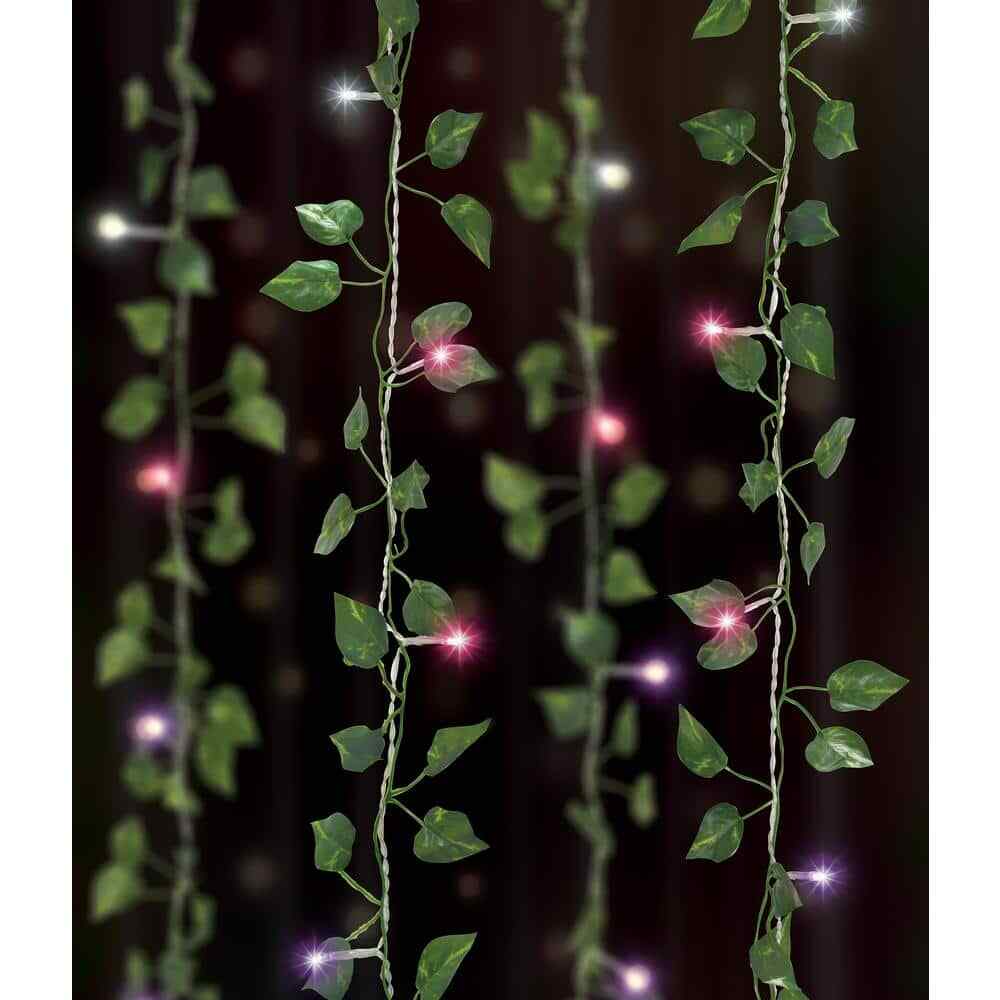 66 Ombre Light 3.5 ft. x 5 ft. Battery Operated LED Curtain Vine String Lights