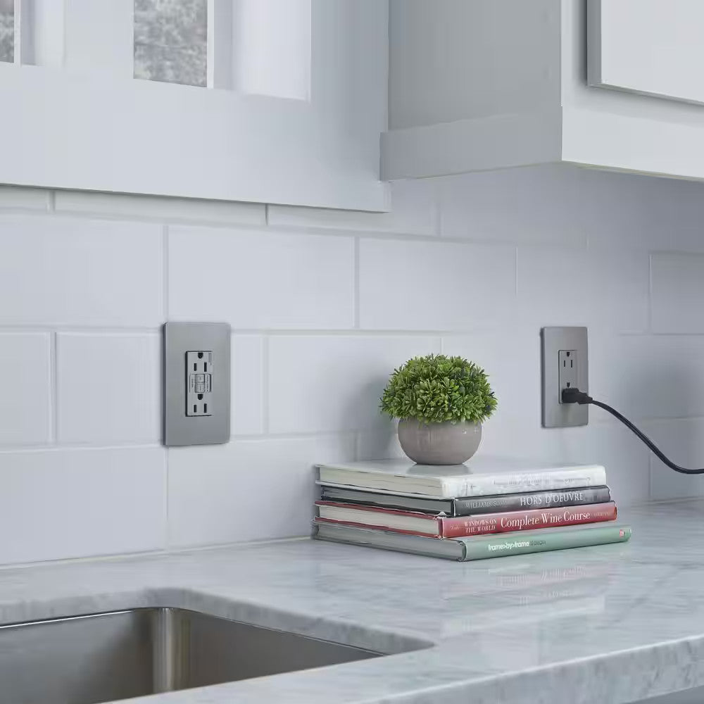 4-PACK Legrand radiant 15A 125V TamperResist GFCI Decorator Duplex Outlet NICKEL