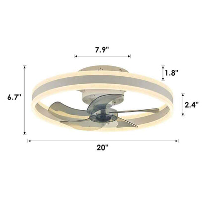 ANTOINE 20 in. LED White Ceiling Fan w/ Light App Remote and Dimmable Lighting