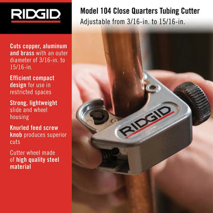 32985 Model 104 Close Quarters Tubing Cutter, 3/16-inch to 15/16-inch Tube