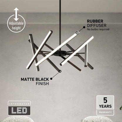 Artika Malibu 30W 1 Light Black Modern 3 CCT Integrated Pendant Light NEW