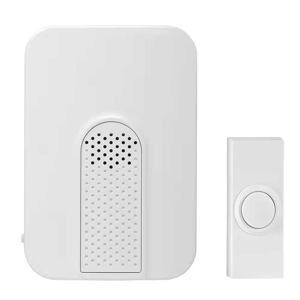 Defiant Wireless Plug-In Doorbell Kit with White Insert and 1 Push Button White