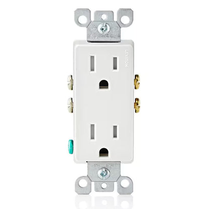 *10 PK* Leviton Decora 15 A 125V Tamper Resistant Duplex Outlet/Receptacle White