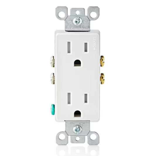 *10 PK* Leviton Decora 15 A 125V Tamper Resistant Duplex Outlet/Receptacle White