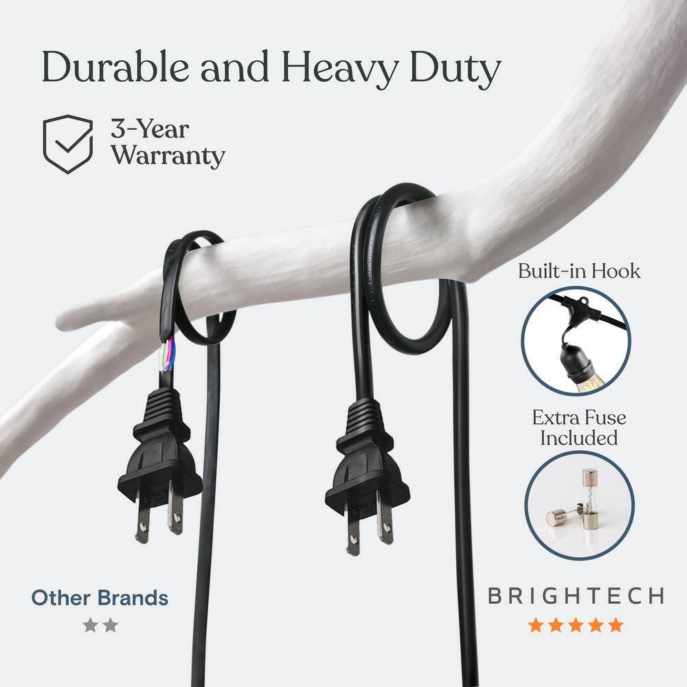 Brightech Ambience Pro 7-Light 24 ft. Outdoor Plug-in 2W 2500k LED S14 Hanging 