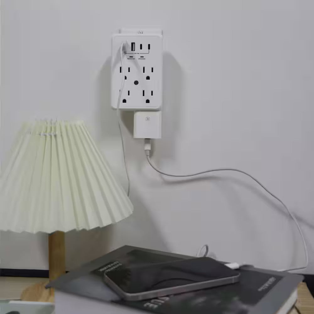 Commercial Electric CE 10 in 1 Surge Wall Tap 2USB-A 2USB-C 2-Pack