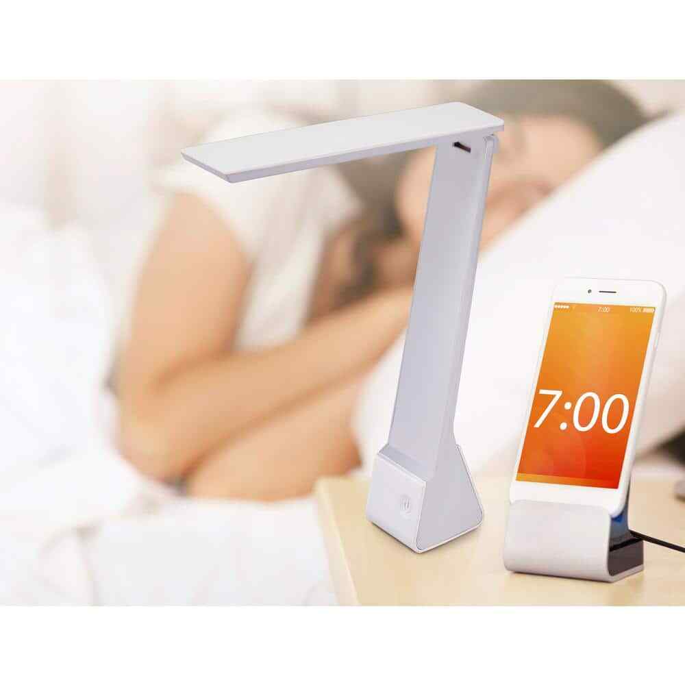 Bostich 11 in. White Battery Powered LED Desk Lamp with Rechargeable Battery
