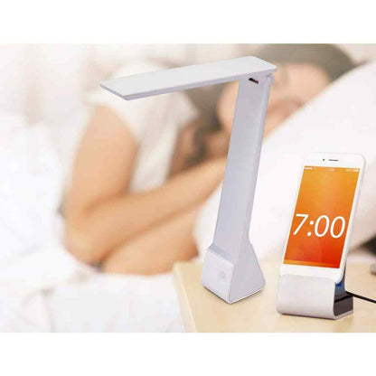 Bostich 11 in. White Battery Powered LED Desk Lamp with Rechargeable Battery