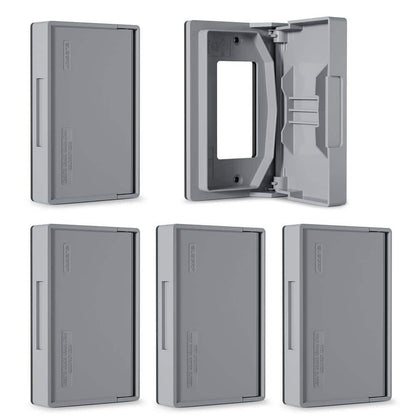 1-Gang Horizontal Decorator Weatherproof Wall Plate Cover, 5 PACK, Gray