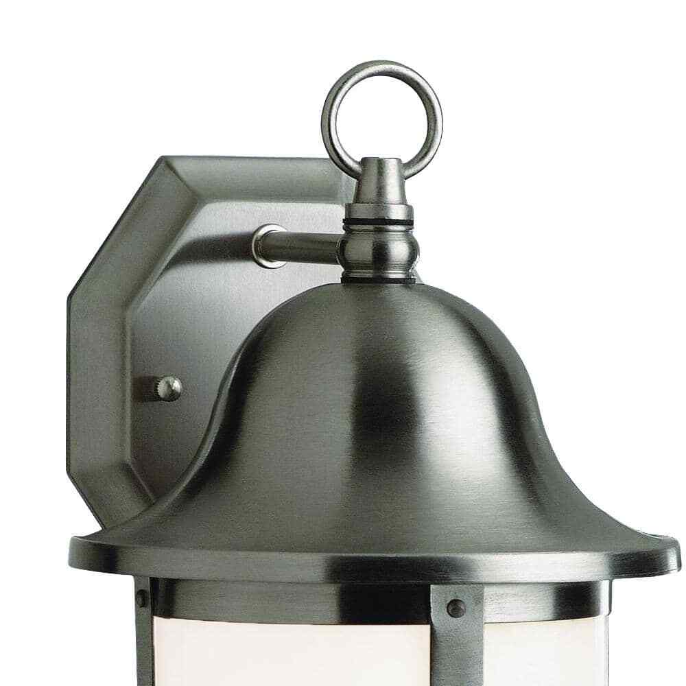 Bel Air Lighting Thomas Brushed Nickel Outdoor Wall Light Fixture Frosted Glass