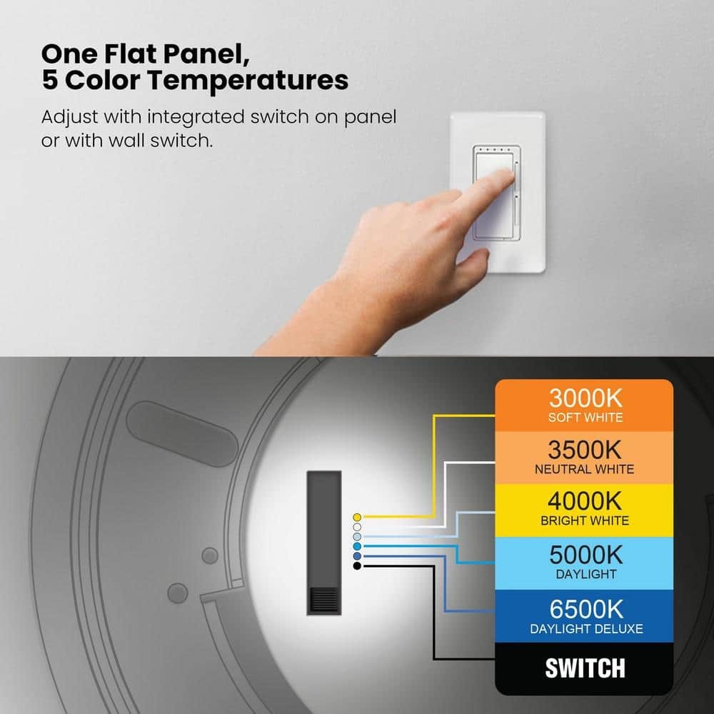 Commerical Electric 11 LED Dimmable CCT Flush Mount Ceiling Light Nickel