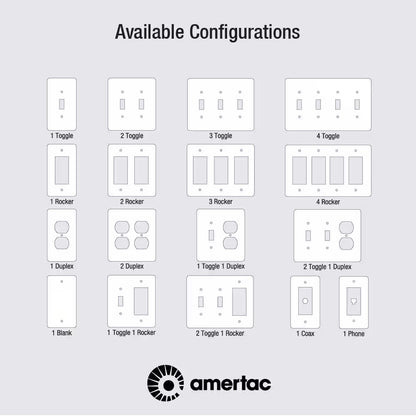 AMERELLE Elly 3 Gang 2-Toggle and 1-Duplex Composite Wall Plate - White 4052TTDW
