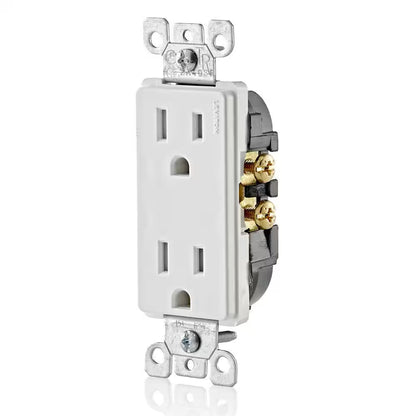 *10 PK* Leviton Decora 15 A 125V Tamper Resistant Duplex Outlet/Receptacle White