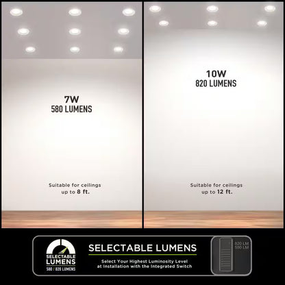 Commercial Electric Premium 4" LED Baffle Canless Recessed Adjust CCT and Lumen