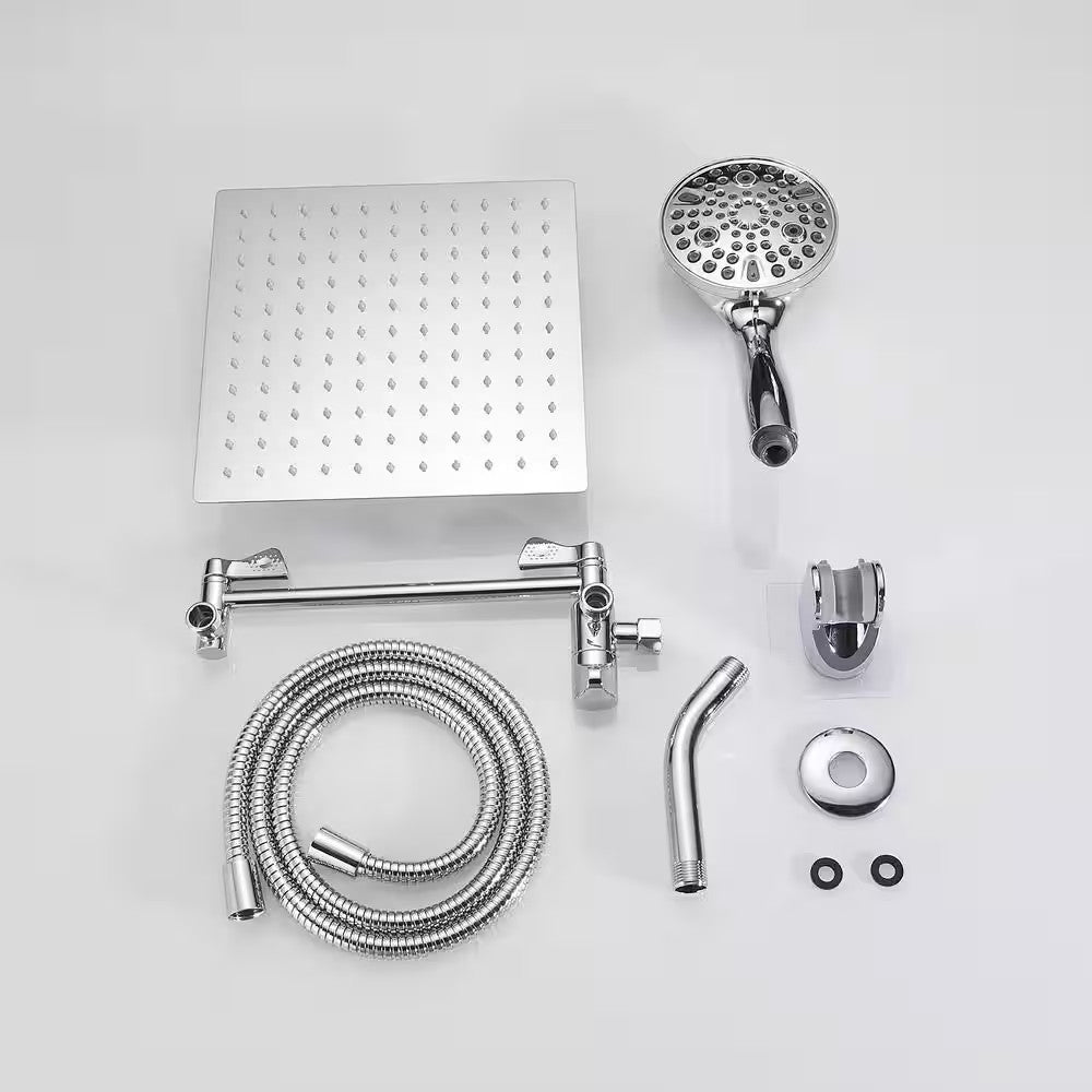 BWE Rainfull 10 in. 9-Spray Patterns Dual Wall Mount Dual Shower Heads CHROME