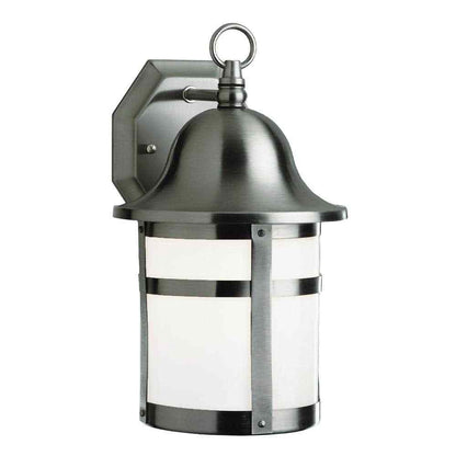 Bel Air Lighting Thomas Brushed Nickel Outdoor Wall Light Fixture Frosted Glass