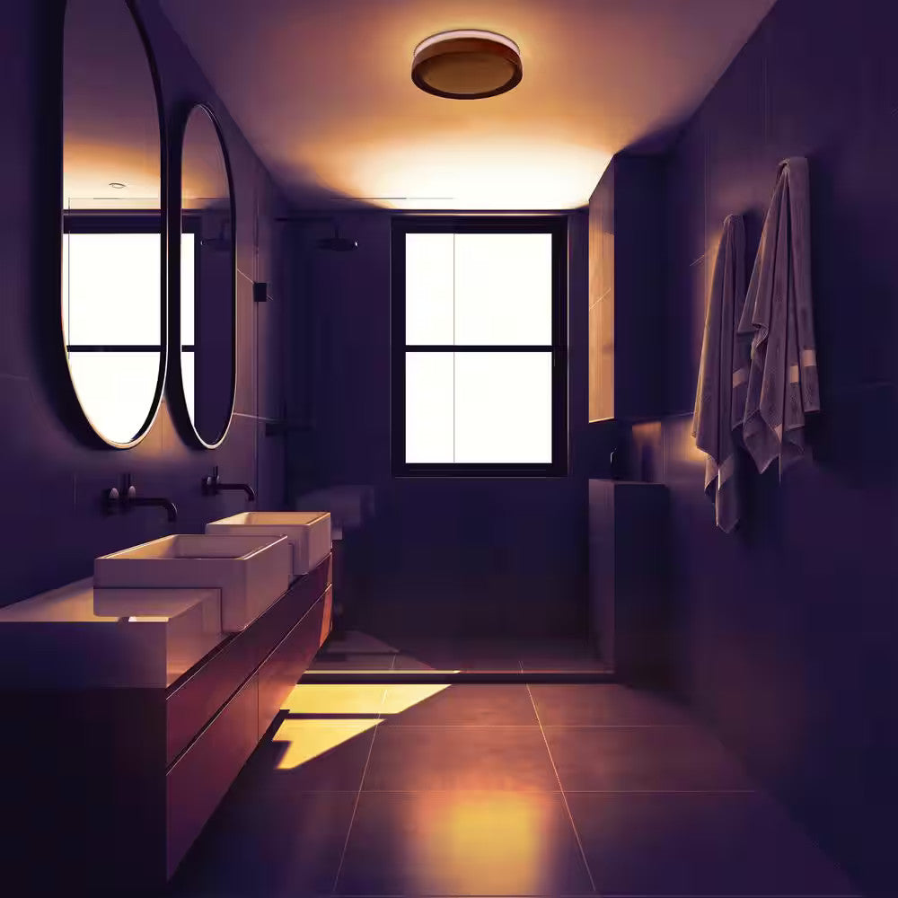 80/110 CFM Ceiling Mount Room Side Installation Round Bathroom Exhaust Fan w/LED
