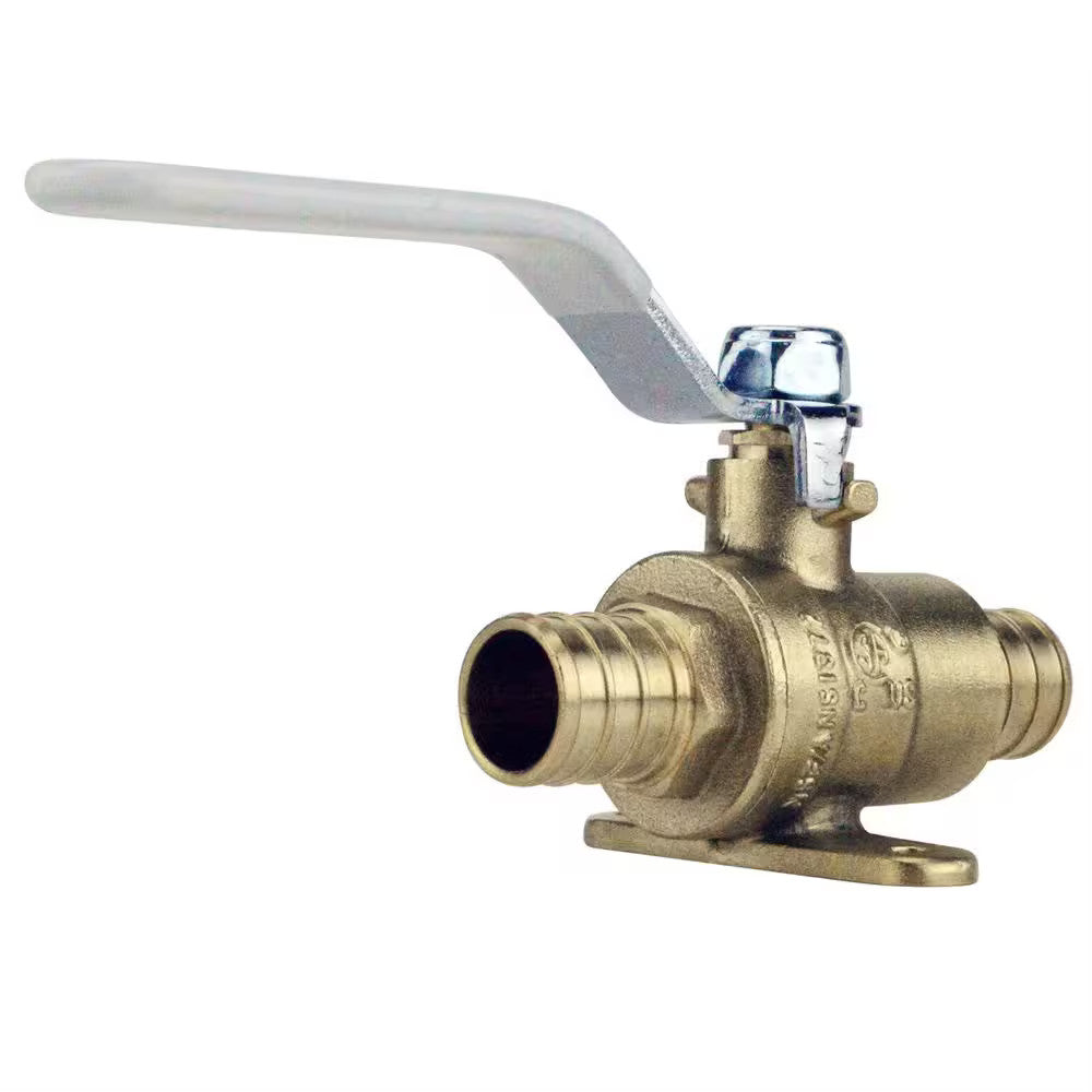 Apollo 3/4 in. Brass PEX-B Barb Ball Valve with Drain and Mounting Pad