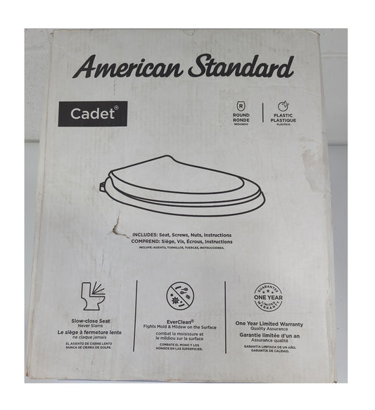 American Standard Cadet ROUND Antimicrobial Toilet Seat in White