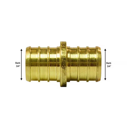 Apollo 3/4 in. Brass PEX-B Barb Coupling 10-Pack APXC3410PK