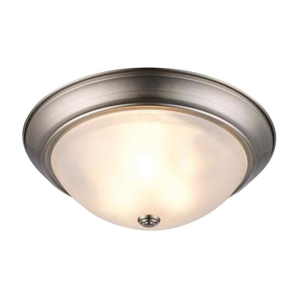 Bel Air Lighting Bowers 15 in. 3-Light Brushed Nickel Flush Mount Ceiling Light