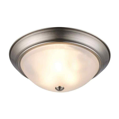 Bel Air Lighting Bowers 15 in. 3-Light Brushed Nickel Flush Mount Ceiling Light