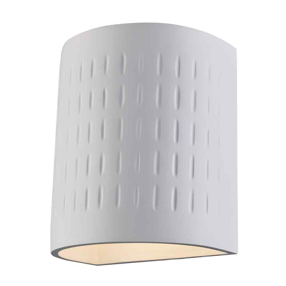 Bel Air Lighting 1-Light CFL White Wall Sconce with Paintable Ceramic Shade