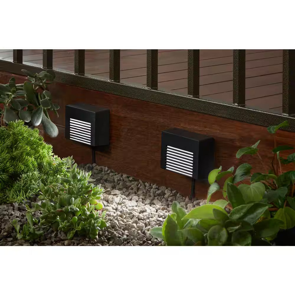 2 PACK- Hampton Bay Hubspace Smart Color Change Deck Lights 1009-913-060 Black 