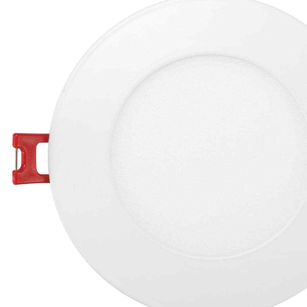 Commercial Electric 4 in. White Flush Round Wet Rated LED Recessed Lighting Kit