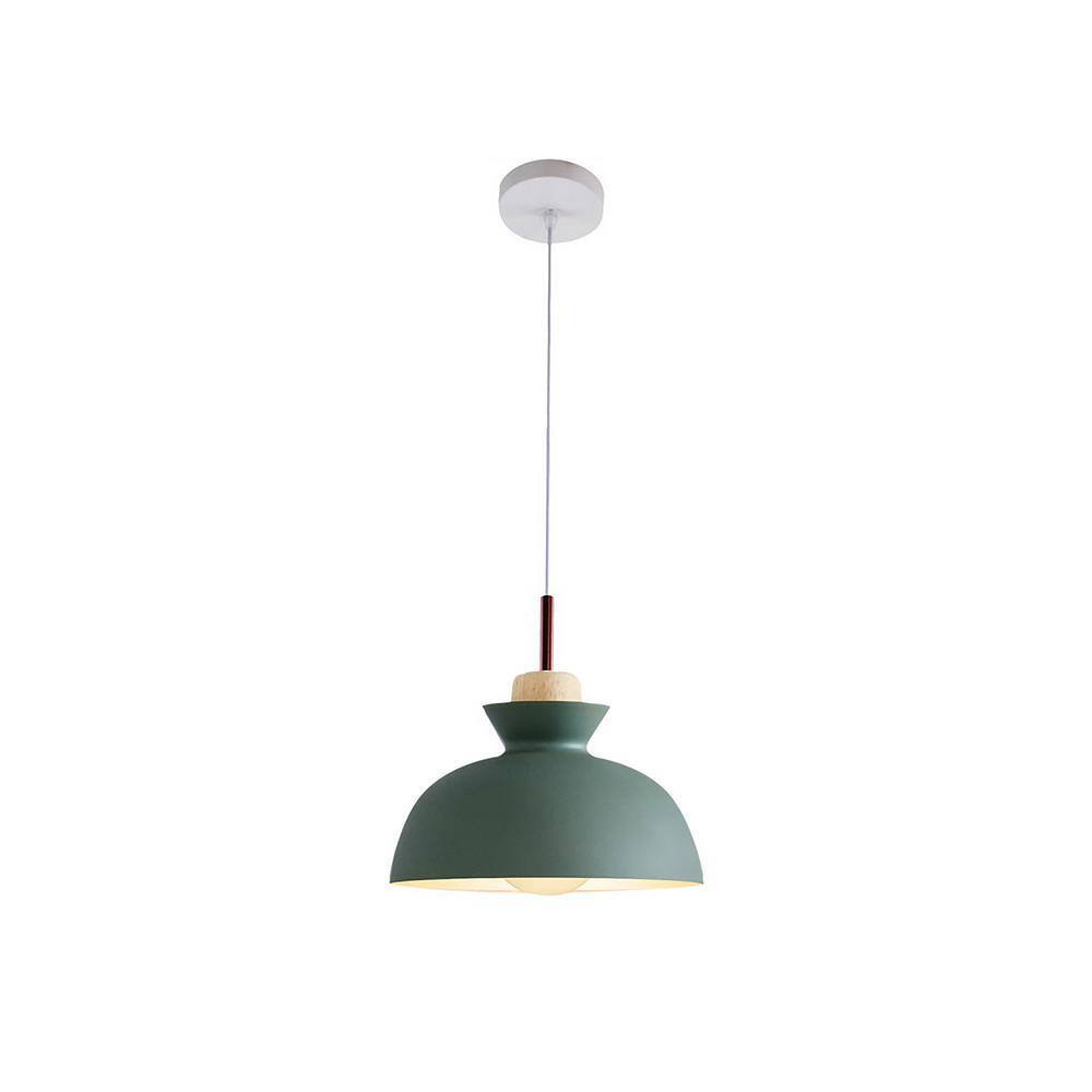 1-Light Green Bowl Pendant Scandinavian Hanging Pendant Ceiling Light Fixture