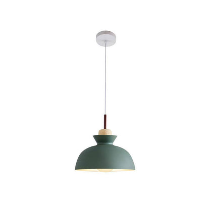 1-Light Green Bowl Pendant Scandinavian Hanging Pendant Ceiling Light Fixture