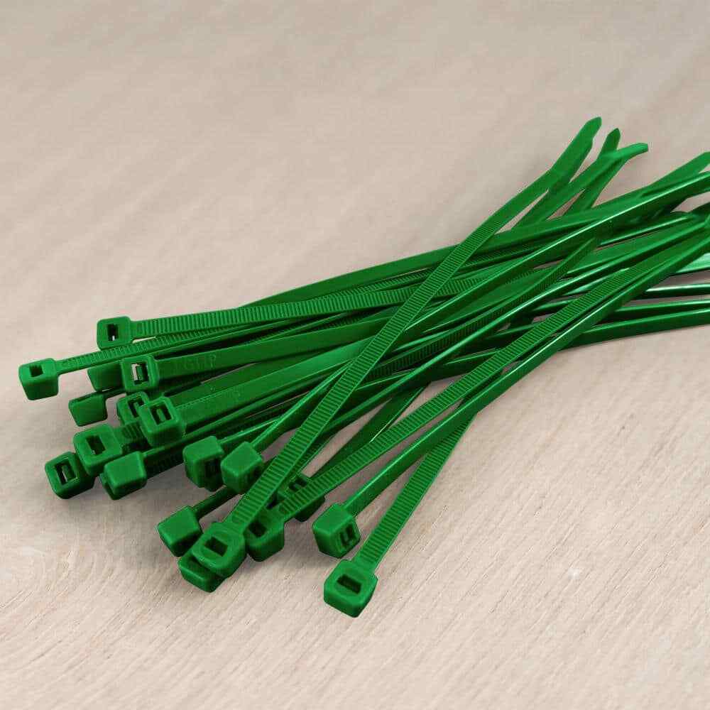 8 in Standard 50 lb. Tensile Strength UL 21S Rated Cable Zip Ties 100-Pack Green