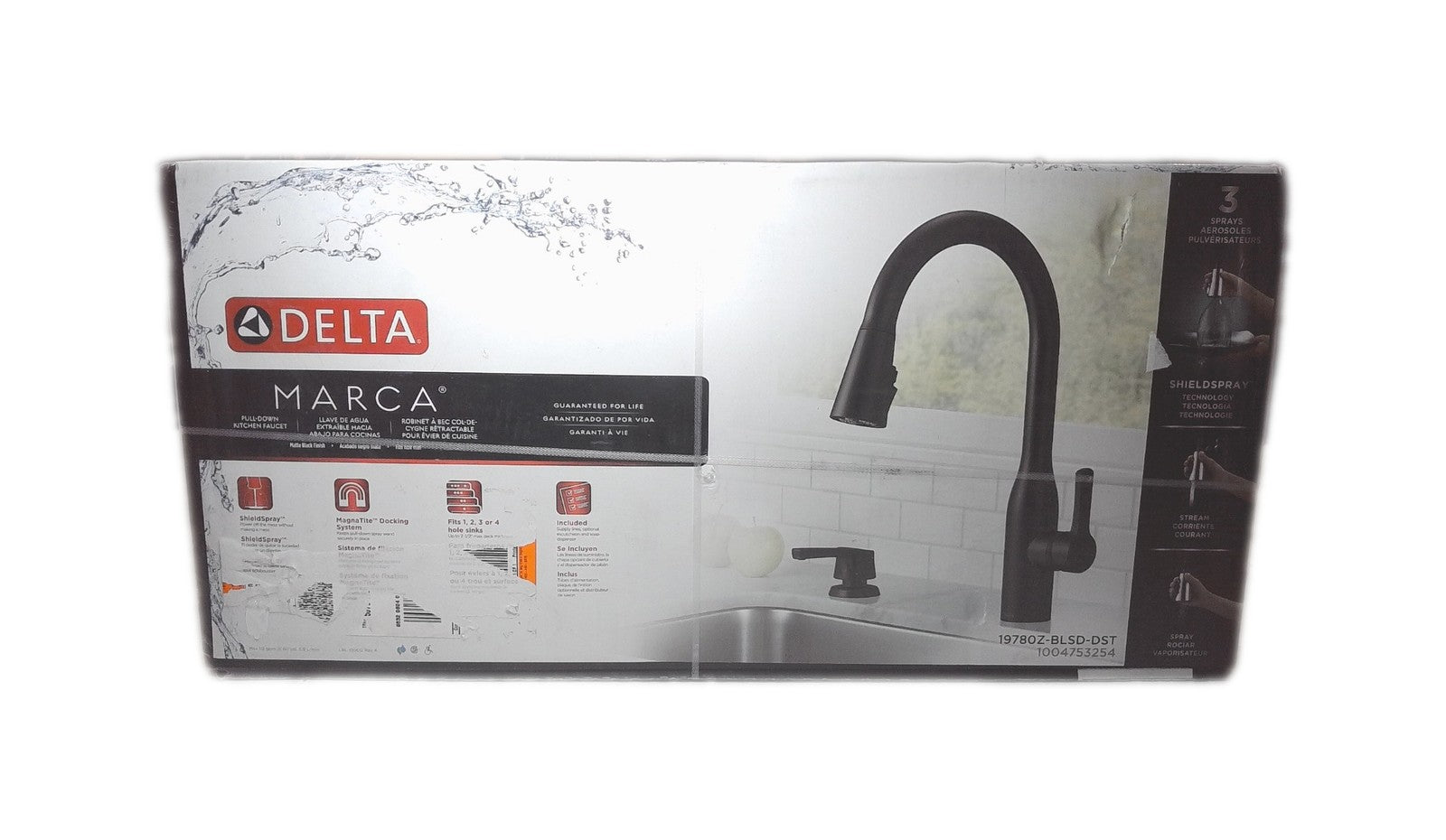 Delta Marca Single-Handle Pull-Down Sprayer Kitchen Faucet  in Matte Black
