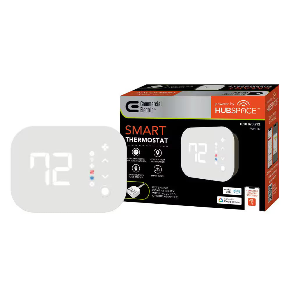 Commercial Electric Wi-Fi Enabled Smart Programmable Thermostat Hubspace