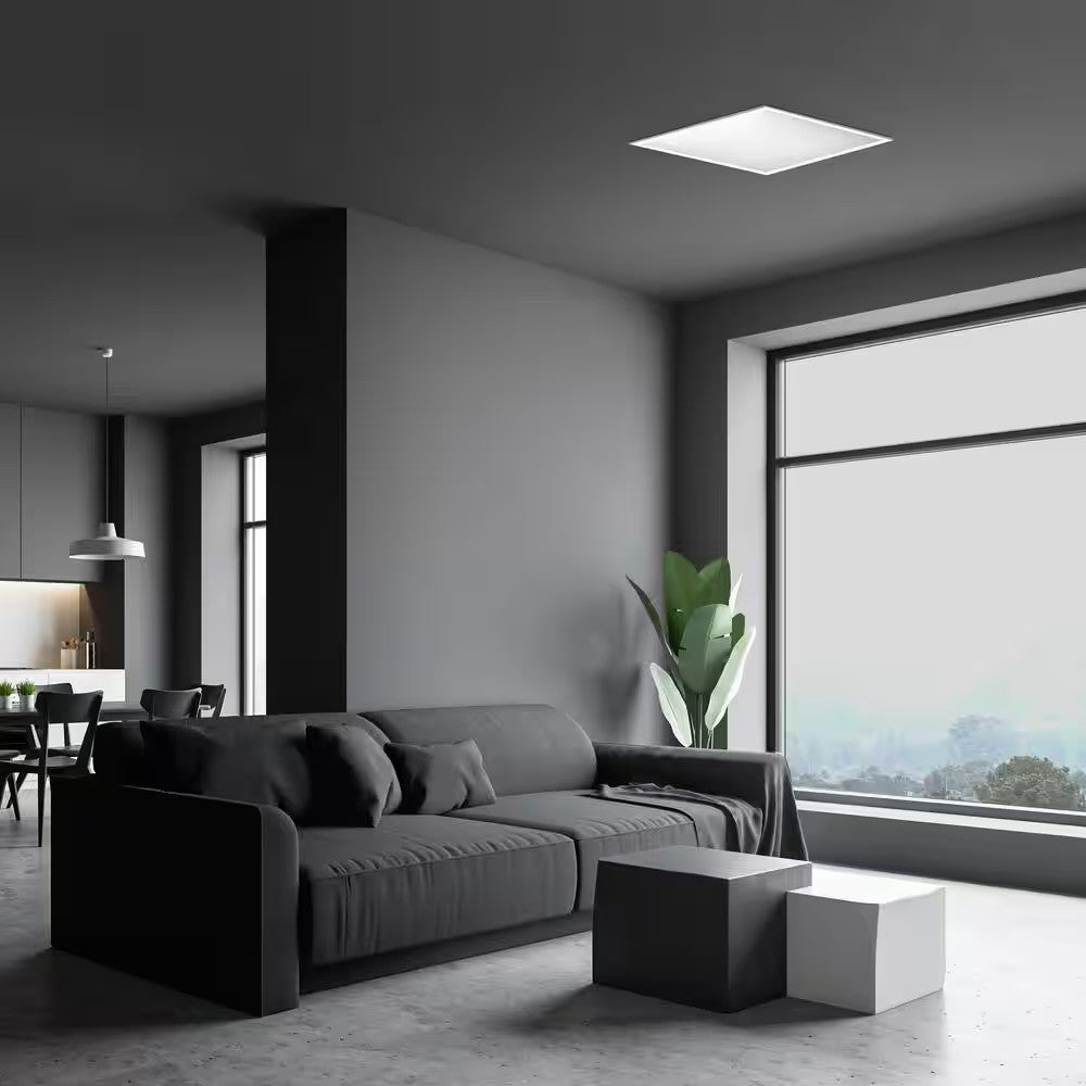 Commercial Electric 1ftx1ft Dimmable White LED WHITE Square Flat Flush Mount