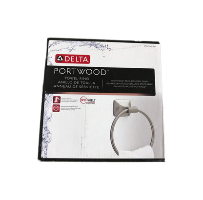 Delta PWD46-BN Portwood Towel Ring in SpotShield Brushed Nickel