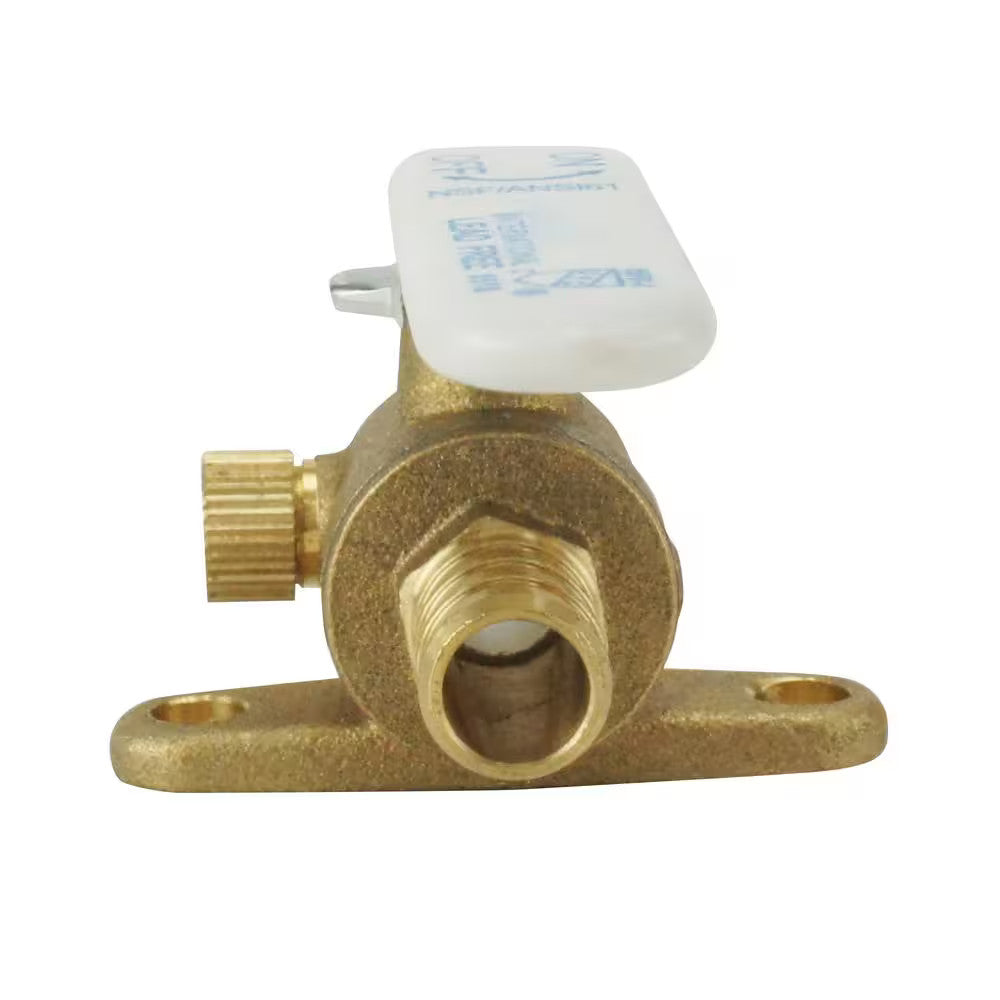 Apollo 1/2 in. Brass PEX-B Barb Ball Valve with Drain and Mounting Pad