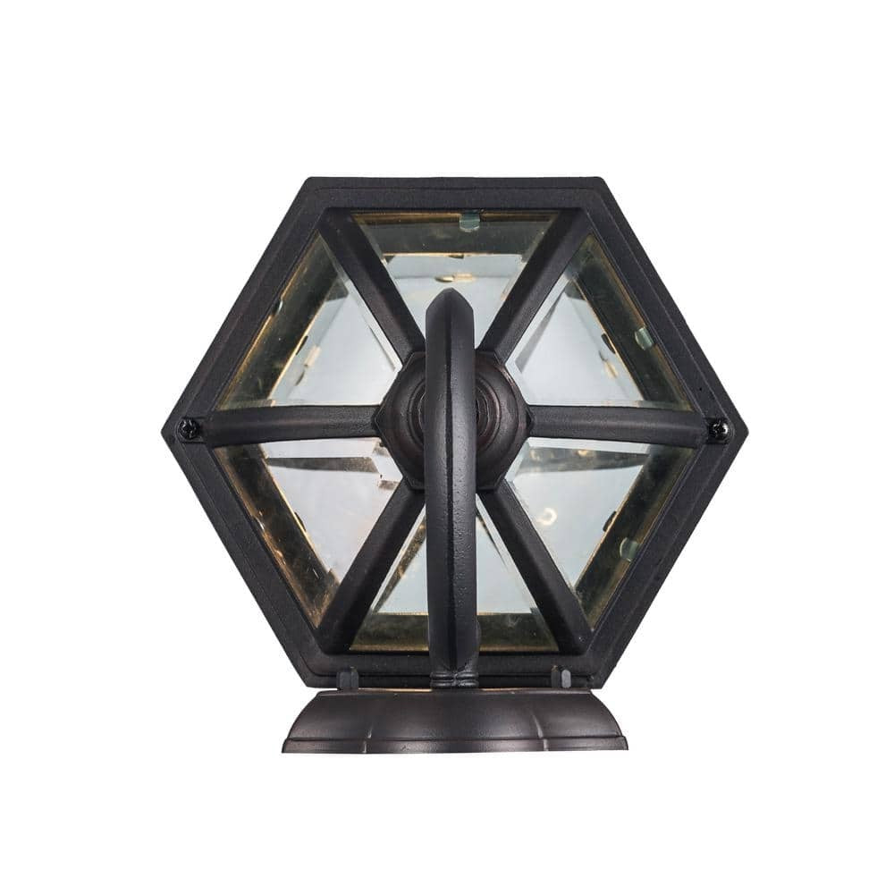 Bel Air Lighting Wentworth 1-Light Rust Outdoor Wall Light Fixture Clear Glass
