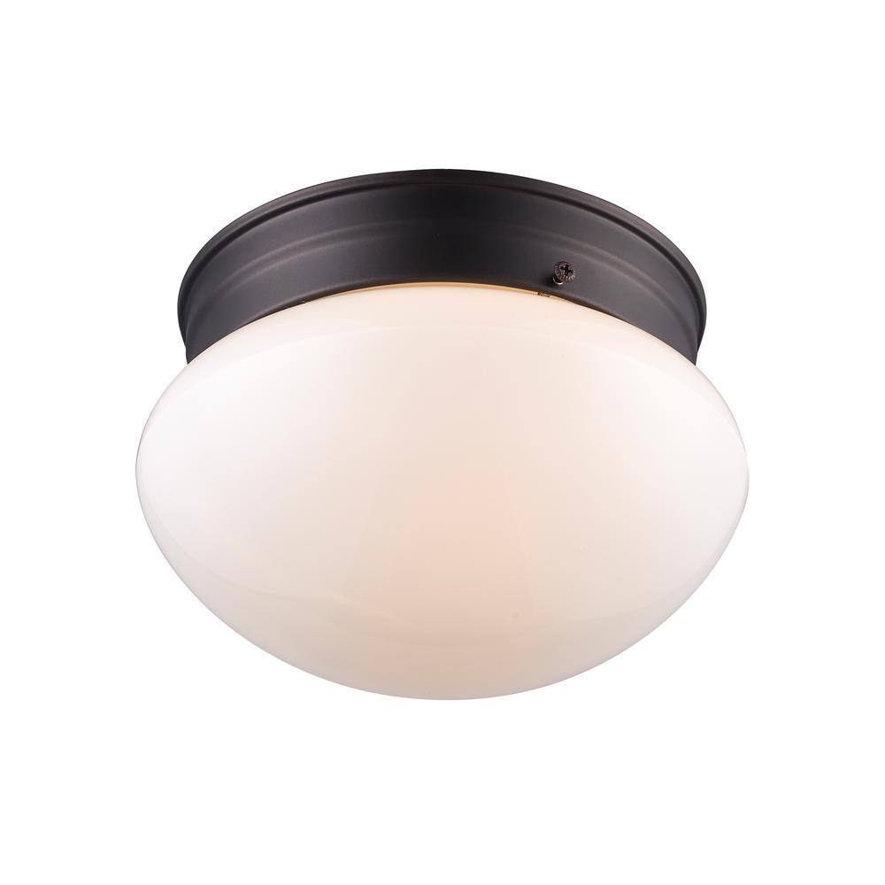 Bel Air Lighting Dash 8 in.Flush Mount Ceiling Light Fixture w/ Opal Glass
