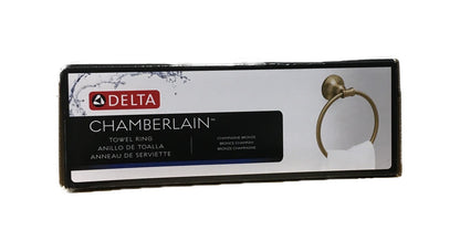 Delta Chamberlain Wall Mount Round Closed Towel Ring in Champagne Bronze