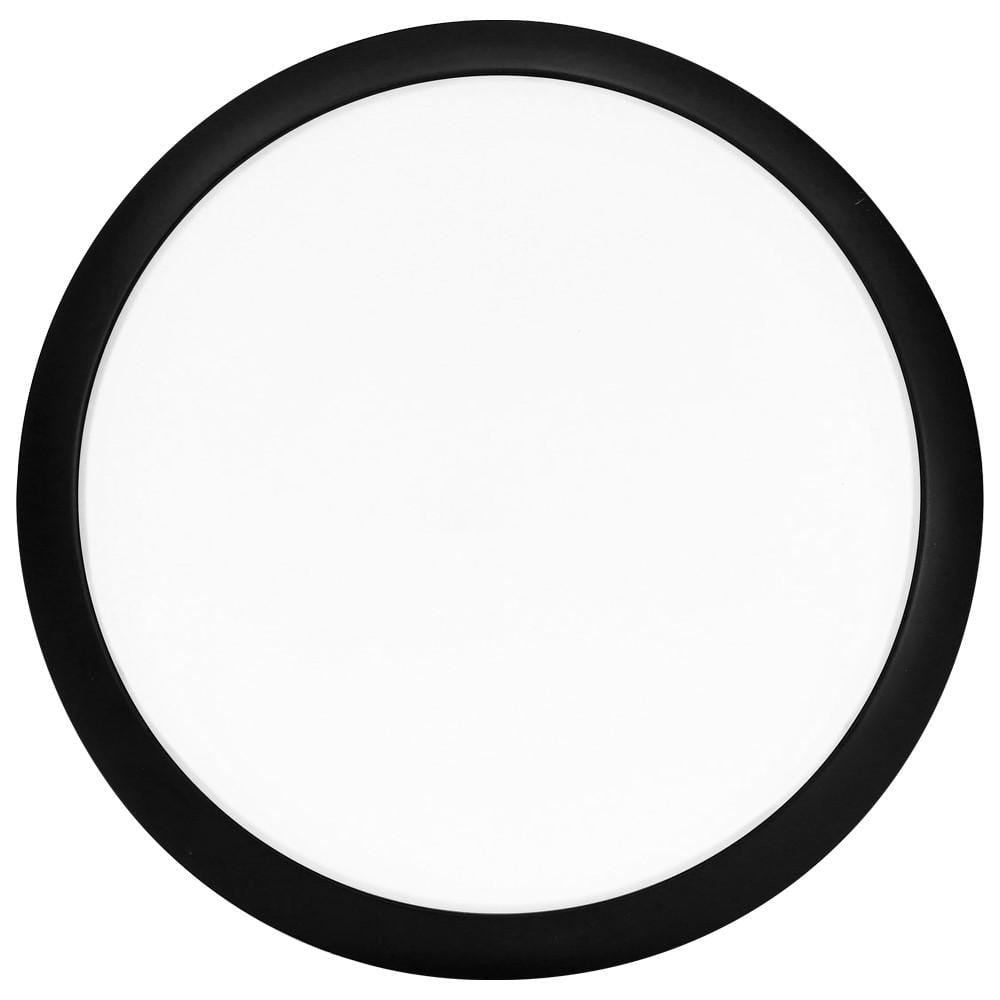 Commercial Electric 11 in. Black LED Dimmable CCT Flush Mount Ceiling Light