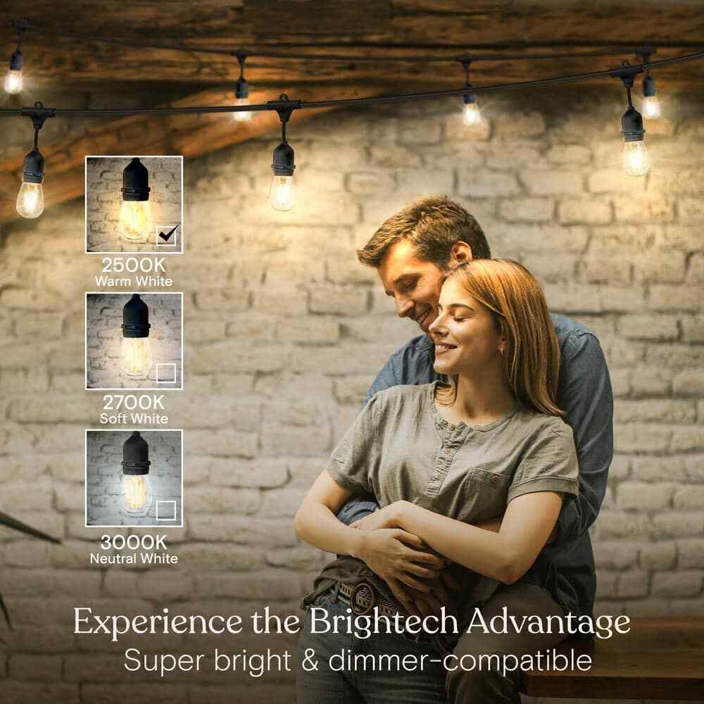 Brightech Ambience Pro 7-Light 24 ft. Outdoor Plug-in 2W 2500k LED S14 Hanging 