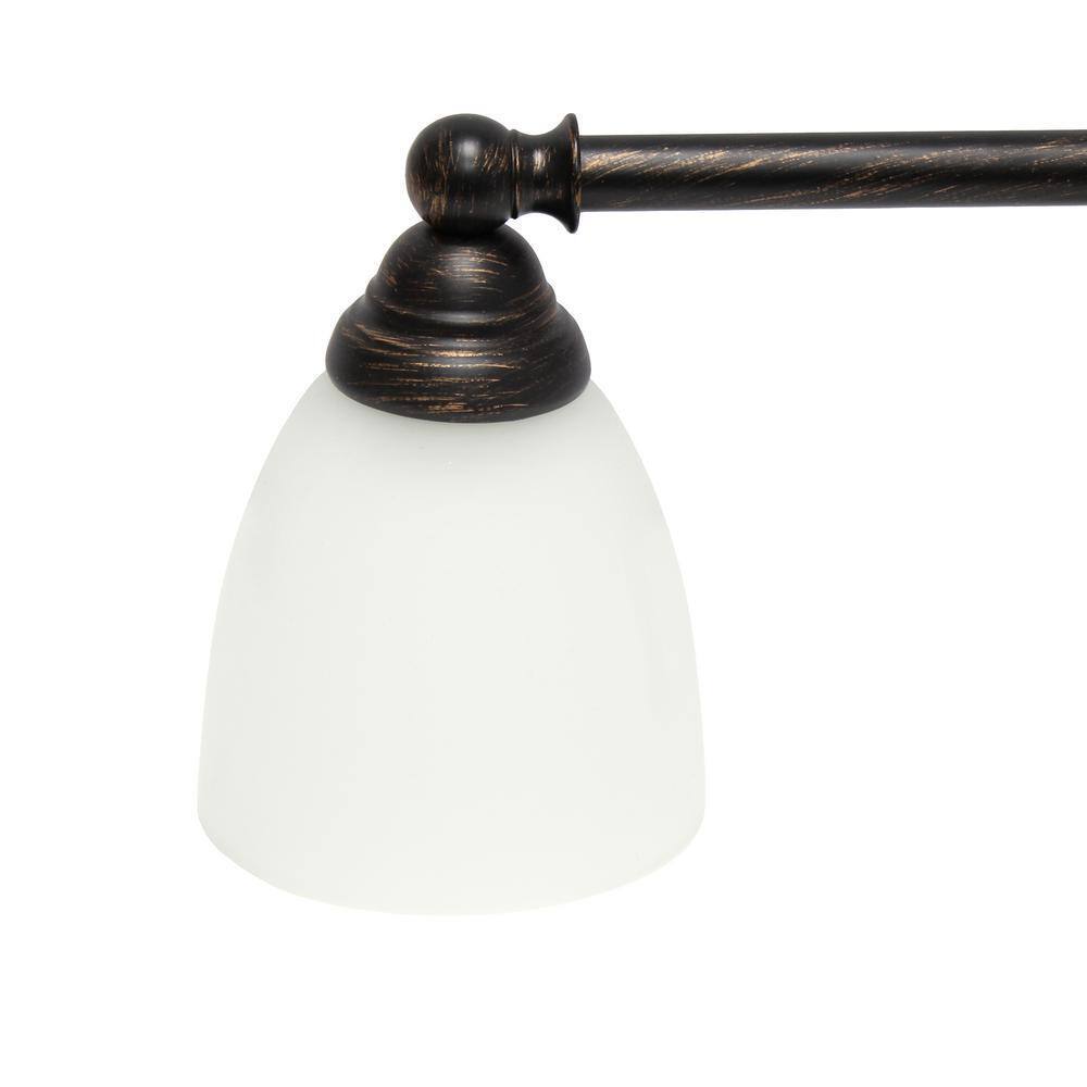Bronze Bathroom Vanity Light Fixture w/ Frosted Glass Shade Modern Design