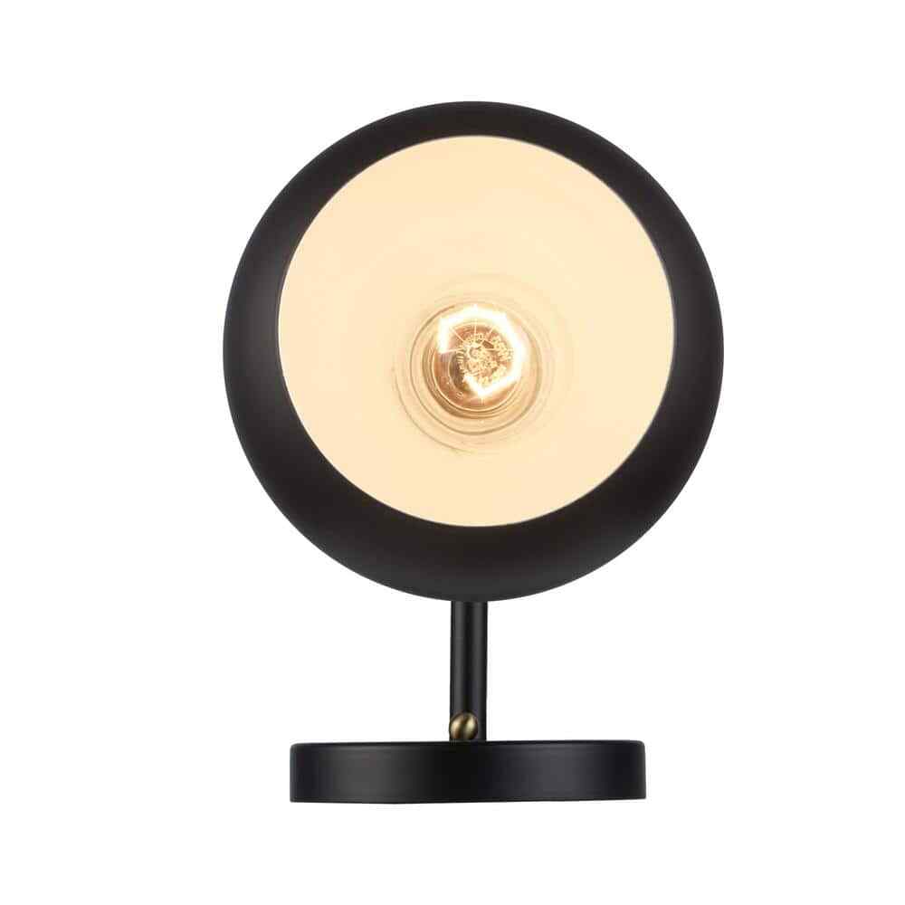 Bel Air Indigo 1-Light Black & Gold Wall Sconce Light Fixture with Metal Shade