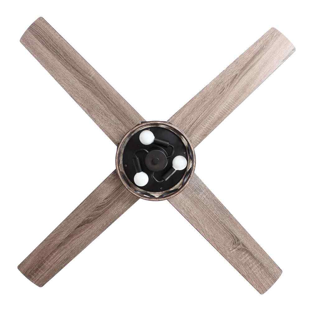 52 in. Industrial Matte Black Cage Ceiling Fan with Light Kit and Remote Control