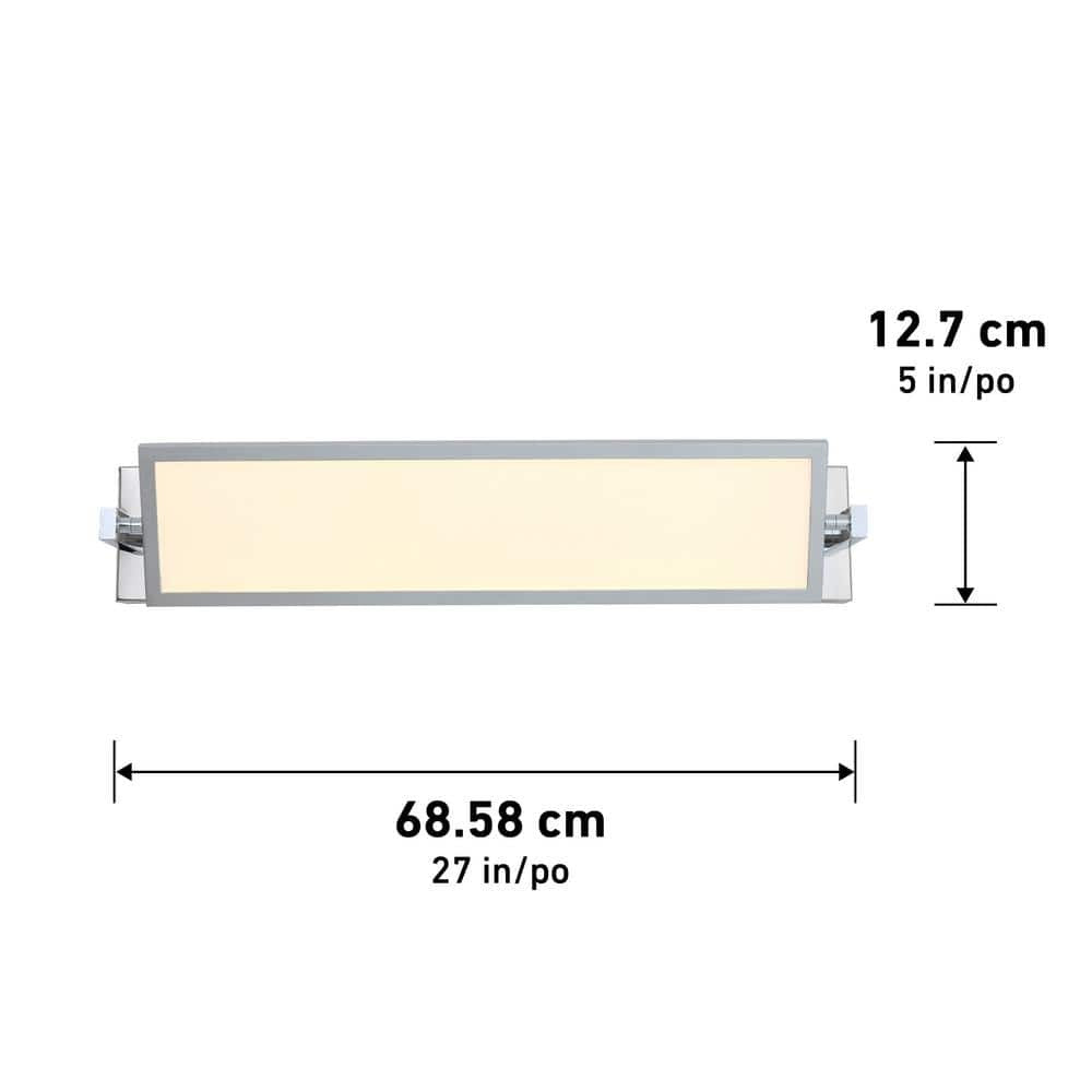 Artika Reflection 27 in. 1-Light Chrome Modern Integrated LED Vanity Light Bar