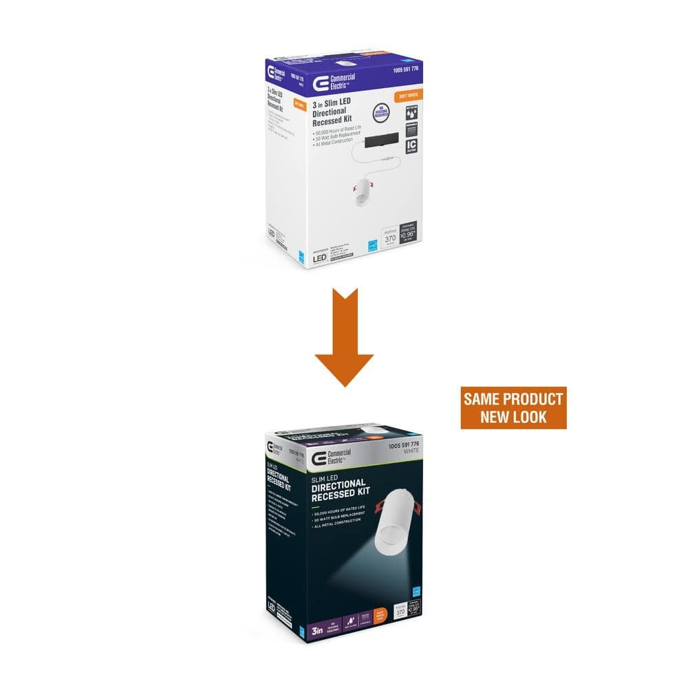 Commercial Electric LED 3 in Round Canless Recessed Light Trackless Soft White